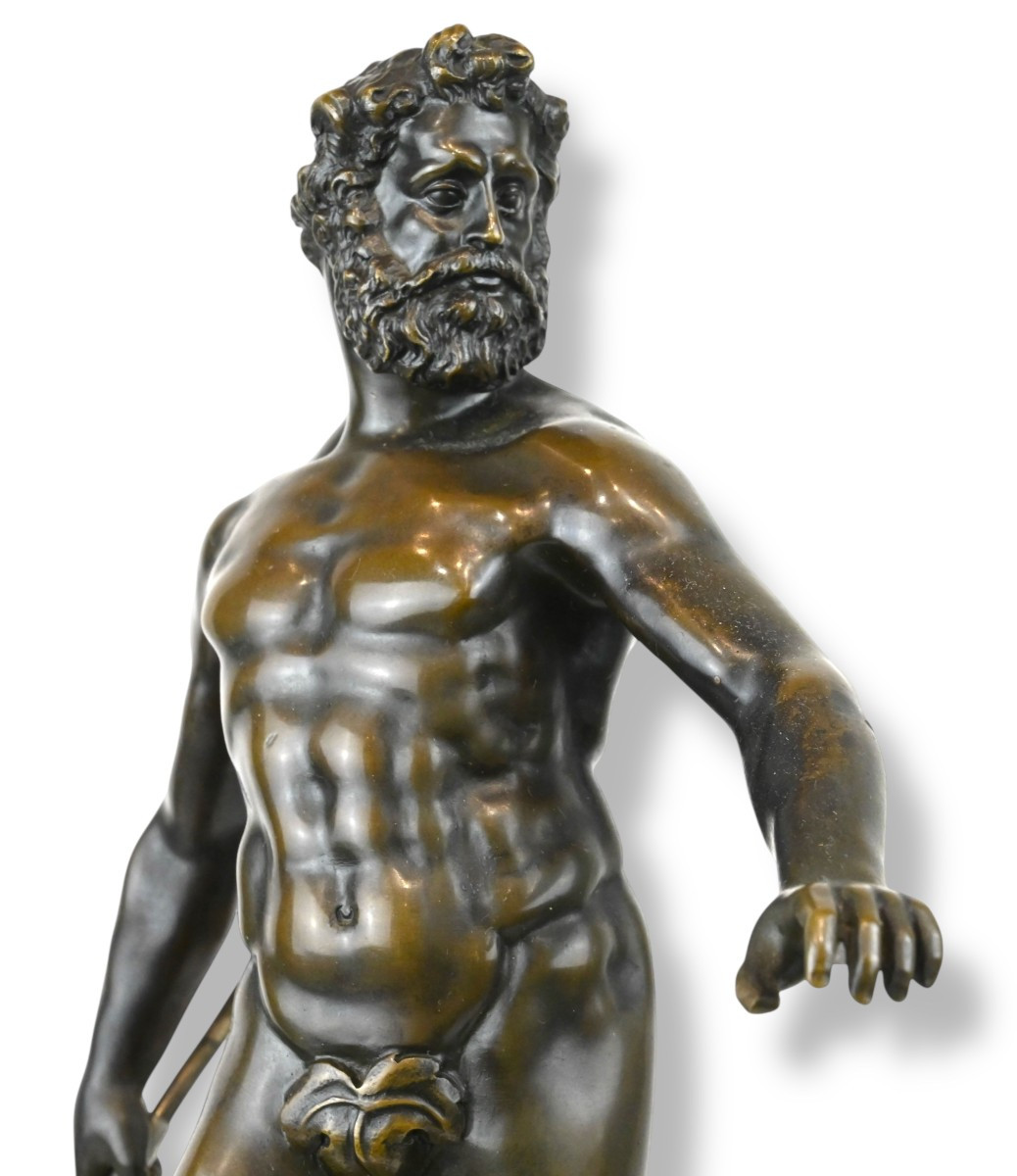 Nettuno in Bronzo Dal Monumento Del Giambologna - Italia Fine XVIII Secolo-photo-2